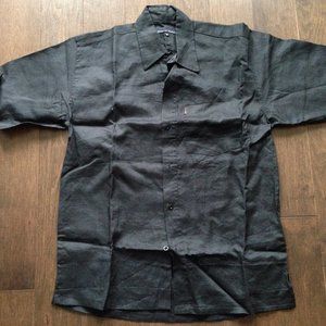 Tommy Hilfiger Black Linnen Short Sleeve Shirt